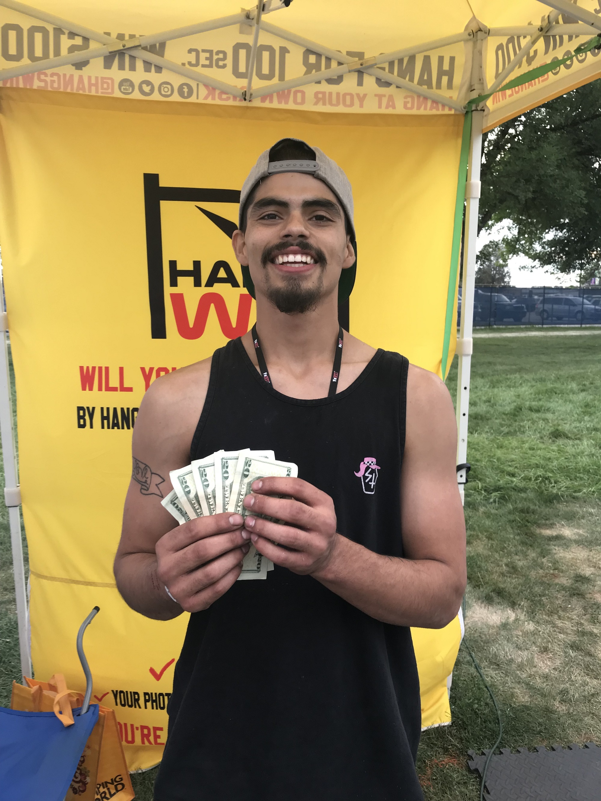 Hang Challenge participant at a Hang2Win event