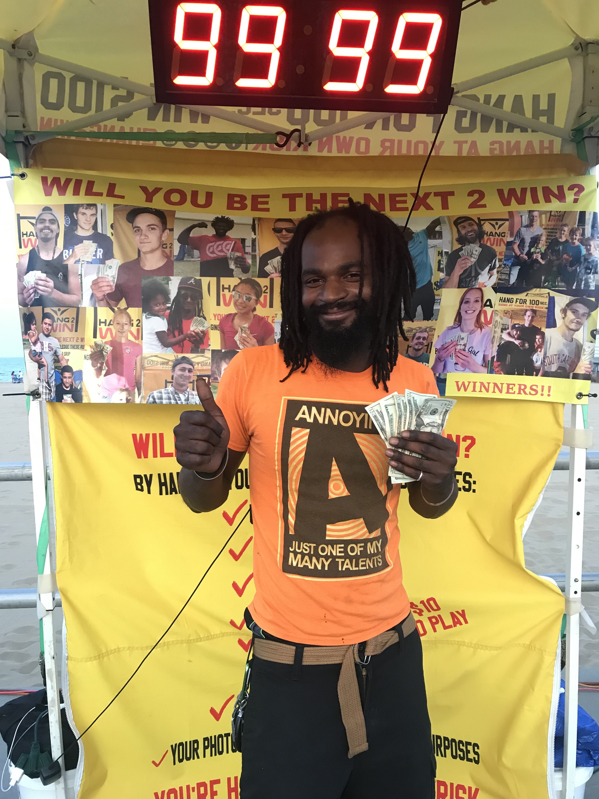 Hang Challenge participant at a Hang2Win event