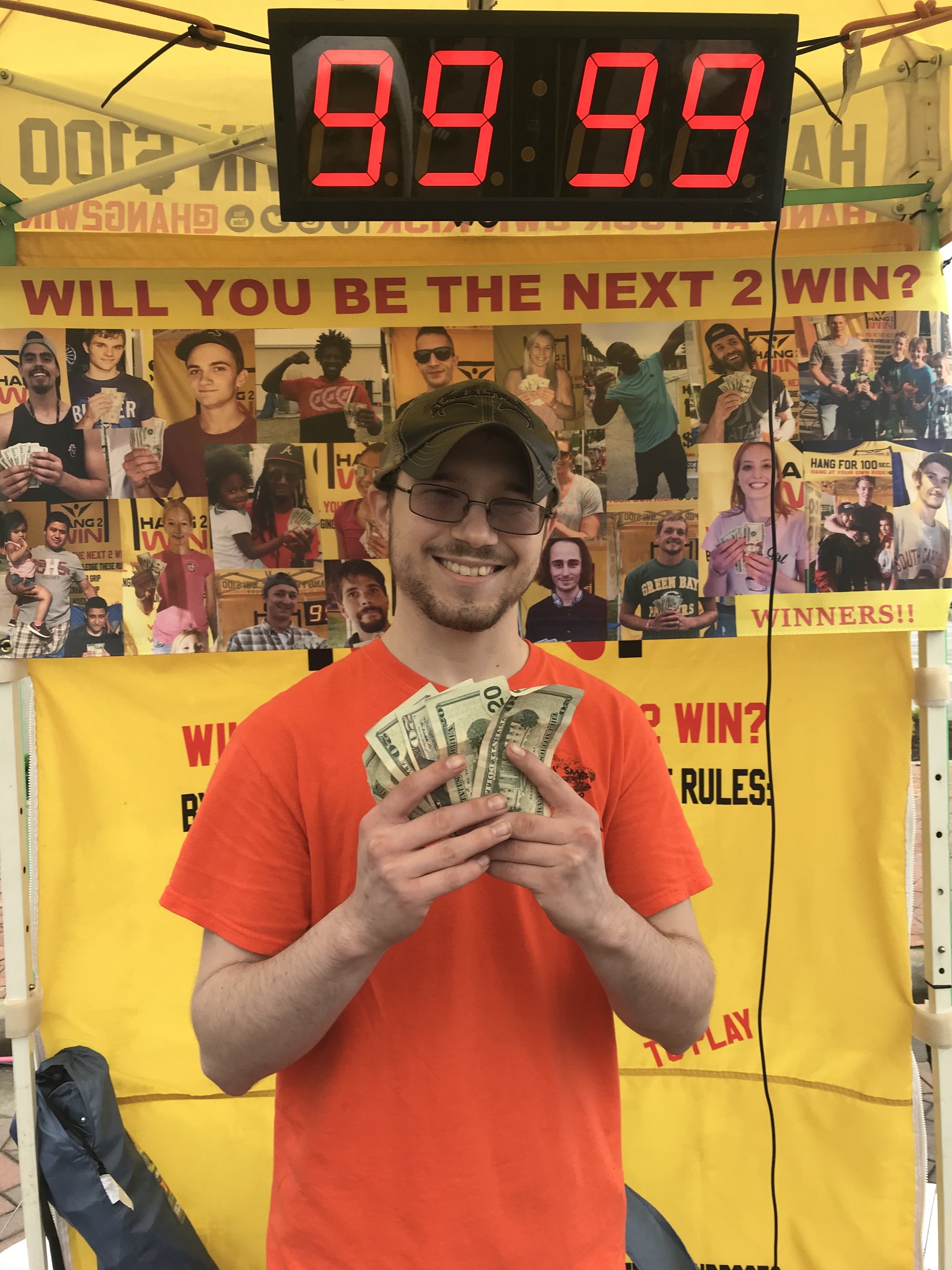 Hang Challenge participant at a Hang2Win event