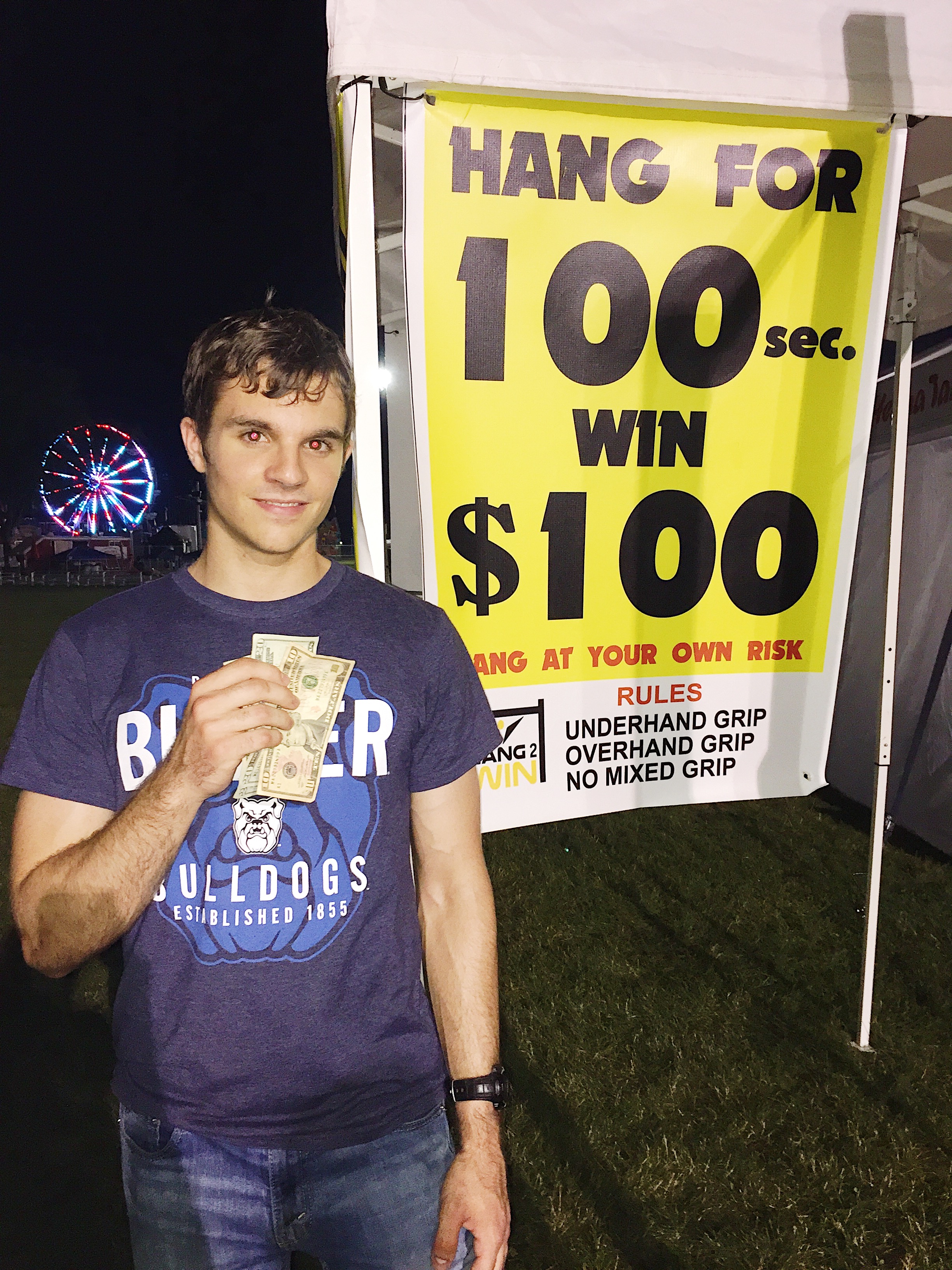 Hang Challenge participant at a Hang2Win event