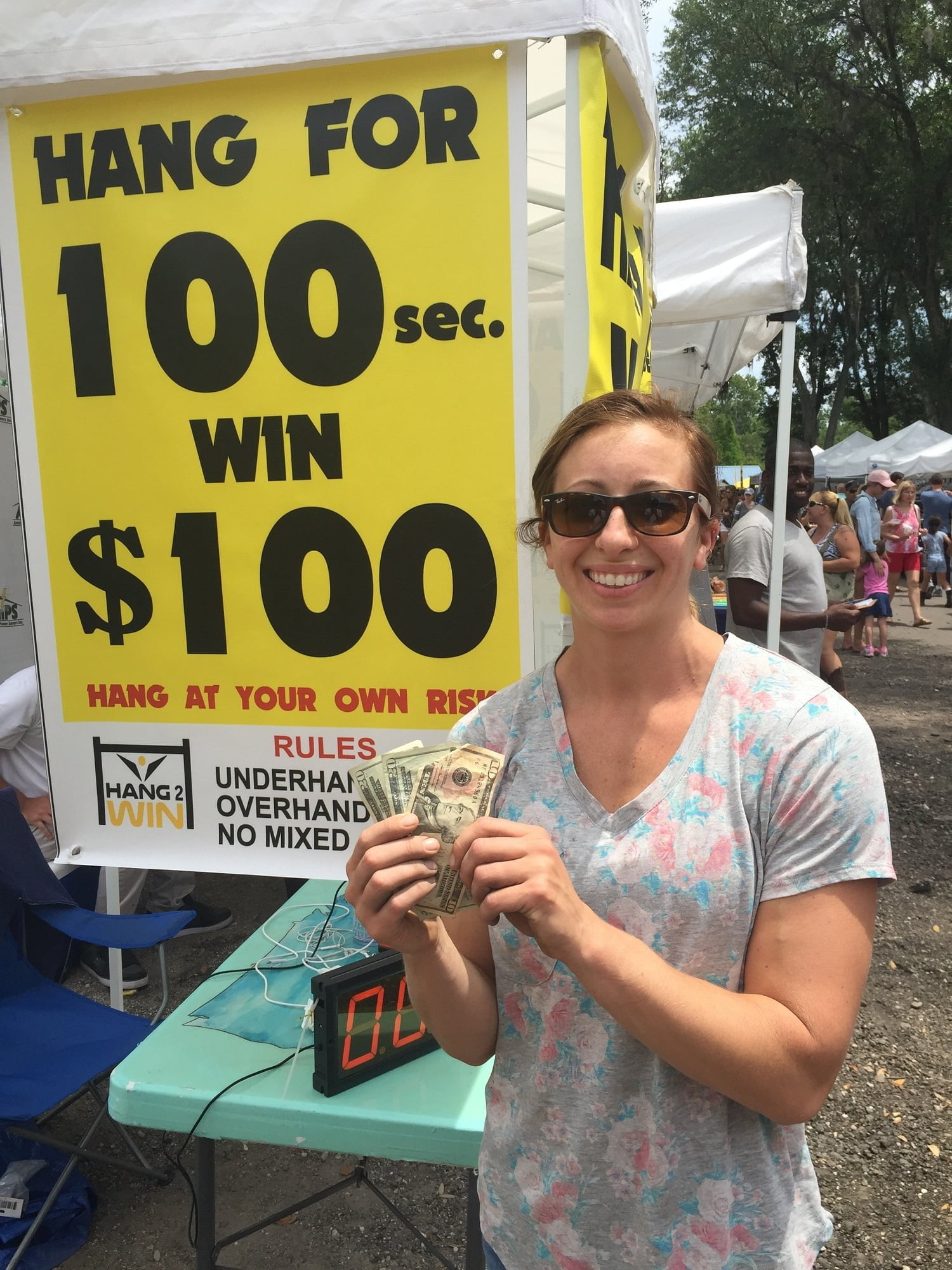 Hang Challenge participant at a Hang2Win event