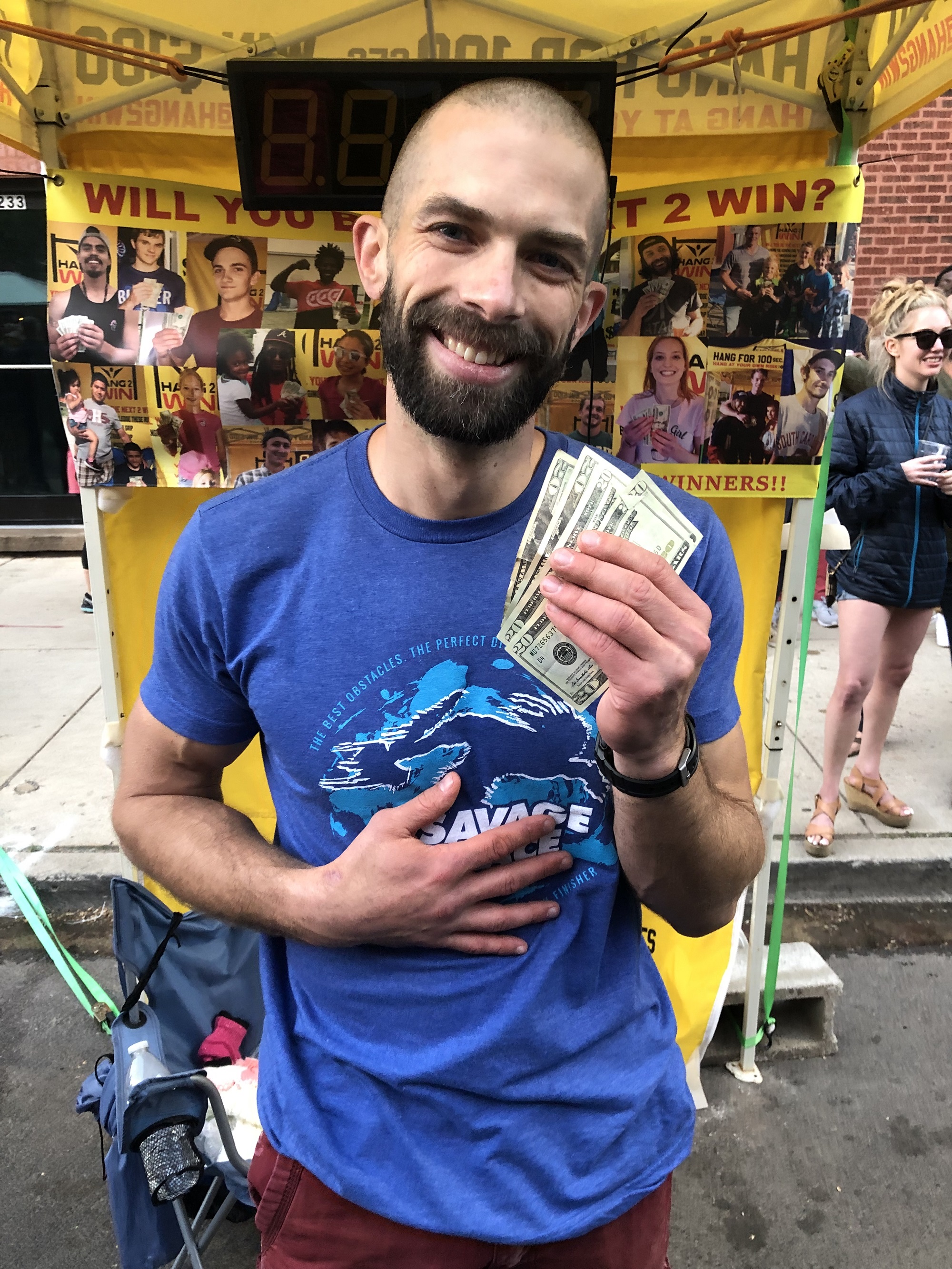 Hang Challenge participant at a Hang2Win event