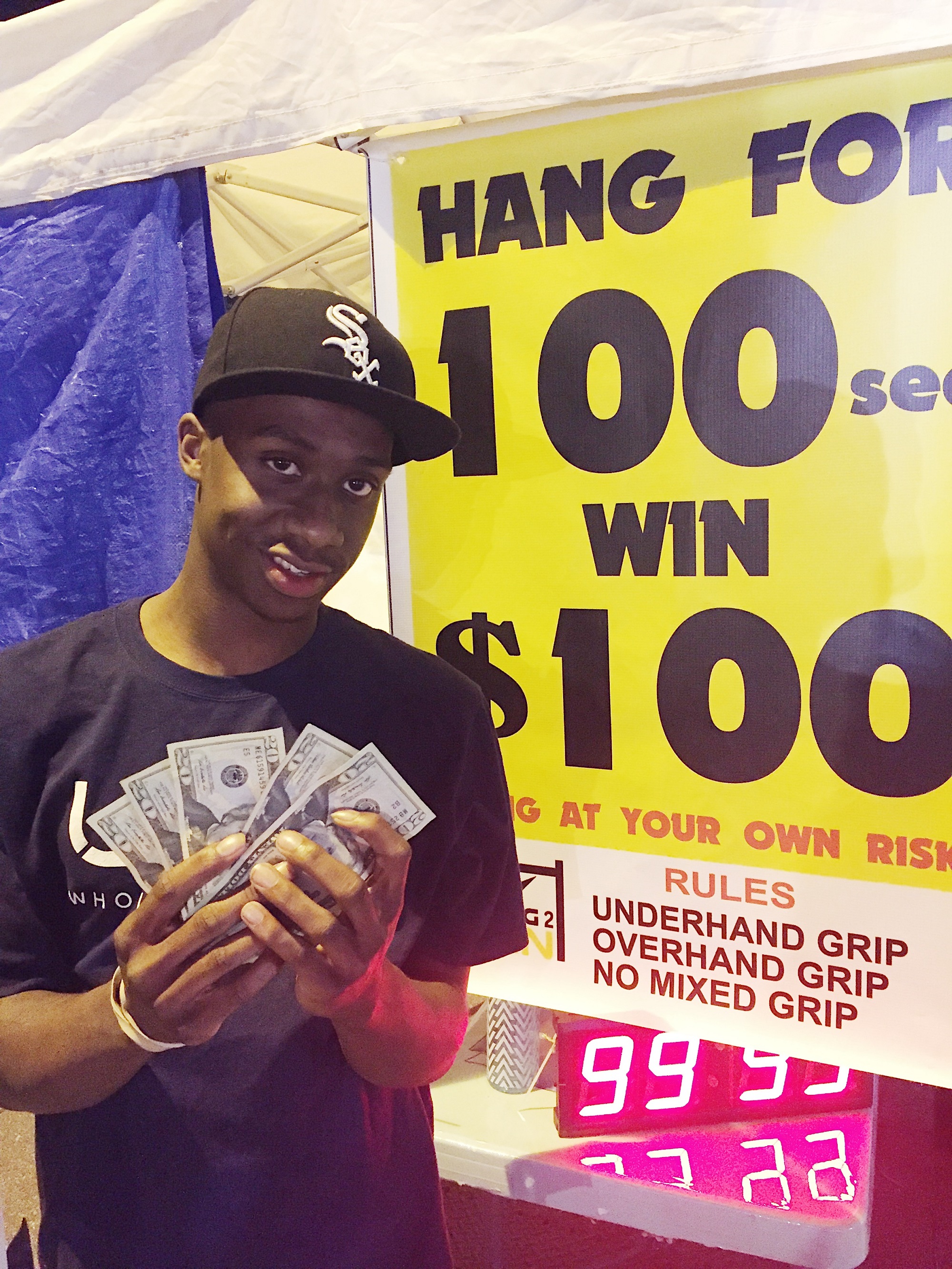 Hang Challenge participant at a Hang2Win event